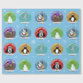 Weihnachtsschnee-Kugeln Geschenkpapier (Flach)