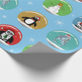 Weihnachtsschnee-Kugeln Geschenkpapier (Ecke)