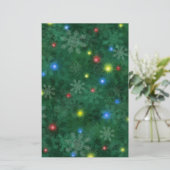 Weihnachtsschnee-Lichter Briefpapier (Stehend Vorderseite)