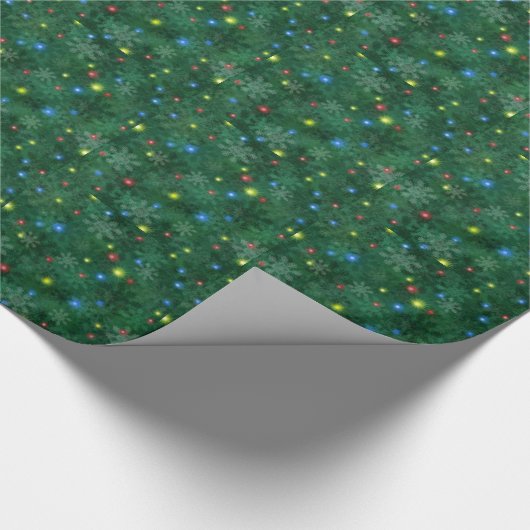 Weihnachtsschnee-Lichter Geschenkpapier (Ecke)