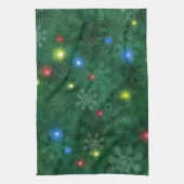 Weihnachtsschnee-Lichter Geschirrtuch (Vertikal)