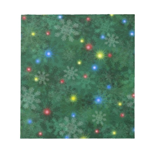 Weihnachtsschnee-Lichter Notizblock (Vorderseite)