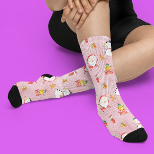 Weihnachtsschnee Mann Santa Muster in Festlichem R Socken