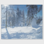 Weihnachtsschnee mit Glitzer Geschenkpapier (Flach)