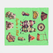 Weihnachtsschnee Otter Couple Outdoor Minze Grün Fleecedecke (Vorderseite (Horizontal))