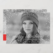 Weihnachtsschnee Overlay zwei Fotokarte Feiertagskarte (Vorne/Hinten)