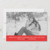 Weihnachtsschnee Overlay zwei Fotokarte Feiertagskarte (Rückseite)