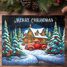 Weihnachtsschnee Pine Forest Happy Holiday Art