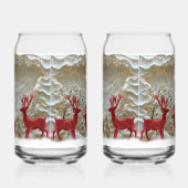 Weihnachtsschnee Rote Velvet Reindeer Snowy Mounta Dosenglas (Rechts)