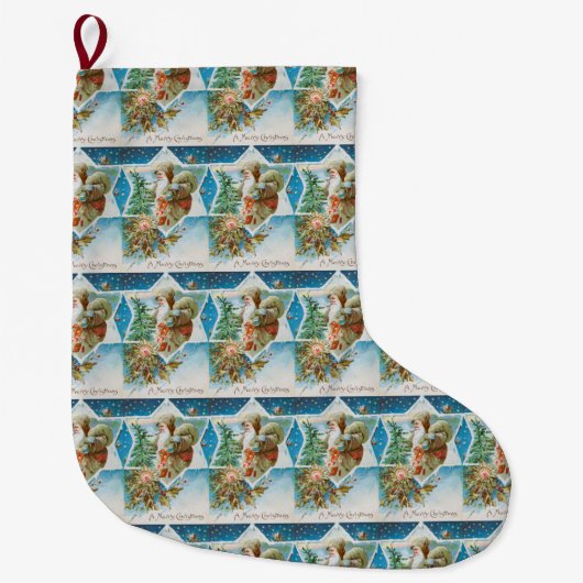 Weihnachtsschnee Santa Großer Weihnachtsstrumpf (Vorderseite)