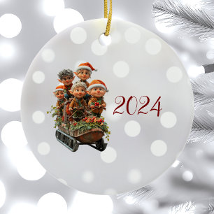 Weihnachtsschnee Spaß Keramik Ornament