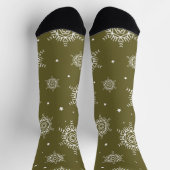 Weihnachtsschnee und grüner Baum Socken (Oben)