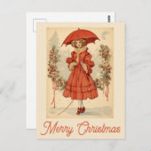 Weihnachtsschnee Viktorianische Frau Postkarte (Vorne/Hinten)