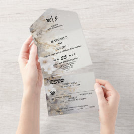 Weihnachtsschnee Weiße Blume Vintage Hochzeit All In One Einladung