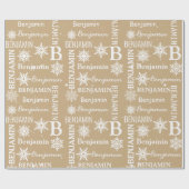 Weihnachtsschnee Wiederholungsname Personalisiert Geschenkpapier (Flach)