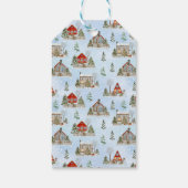 Weihnachtsschnee Winter Hütte Bäume Urlaub Geschenkanhänger (Rückseite)