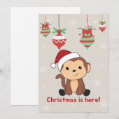 Weihnachtsschnee Wintertiere Affen Holid Feiertagskarte (Vorne/Hinten)