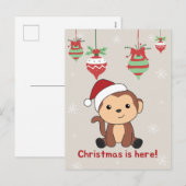 Weihnachtsschnee Wintertiere Affen Holid Feiertagspostkarte (Vorne/Hinten)