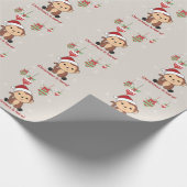 Weihnachtsschnee Wintertiere Affen Wrapp Geschenkpapier (Ecke)