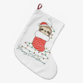 Weihnachtsschnee Wintertiere Kaffee Kaffee  Großer Weihnachtsstrumpf (Vorderansicht (hängend))