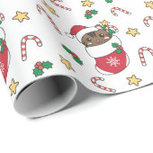 Weihnachtsschnee Wintertiere Katzen Geschenkpapier (Rolleneckpunkt)