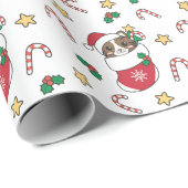 Weihnachtsschnee Wintertiere Katzen Geschenkpapier (Rolleneckpunkt)
