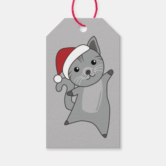 Weihnachtsschnee Wintertiere Katzen Geschenktags Geschenkanhänger (Vorderseite)