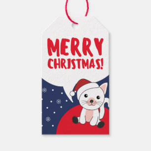Weihnachtsschnee Wintertiere Katzen Geschenktags Geschenkanhänger