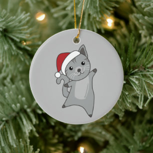 Weihnachtsschnee Wintertiere Katzen Keramik Orgel Ornament