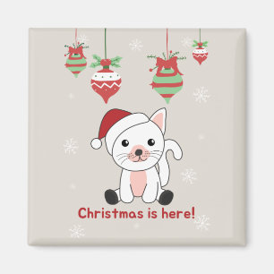 Weihnachtsschnee Wintertiere Katzen Magnet