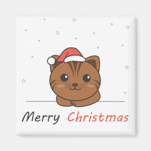 Weihnachtsschnee Wintertiere Katzen Magnet