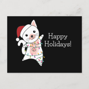 Weihnachtsschnee Wintertiere Katzen Postkarte