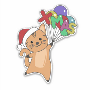 Weihnachtsschnee Wintertiere Katzen Sticker