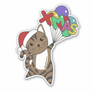 Weihnachtsschnee Wintertiere Katzen Sticker