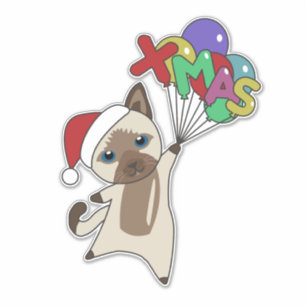 Weihnachtsschnee Wintertiere Katzen Sticker