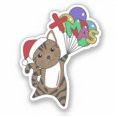 Weihnachtsschnee Wintertiere Katzen Sticker (Vorderseite)