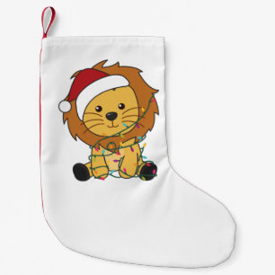 Weihnachtsschnee Wintertiere Löwen Adult Clo Kleiner Weihnachtsstrumpf
