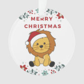 Weihnachtsschnee Wintertiere Löwen Ornament (Vorderseite)