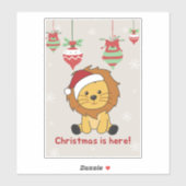 Weihnachtsschnee Wintertiere Löwen Sticker (Blatt)
