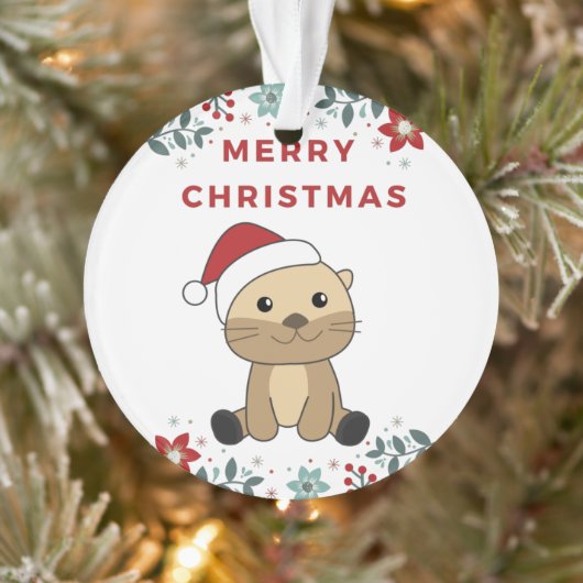 Weihnachtsschnee Wintertiere Otter Ornament (Baum)