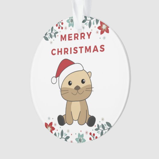 Weihnachtsschnee Wintertiere Otter Ornament (Vorderseite)