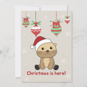 Weihnachtsschnee Wintertiere Otter Urlaub Feiertagskarte