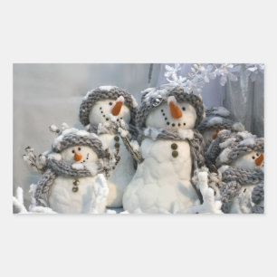 Weihnachtsschneeaufkleber Rechteckiger Aufkleber