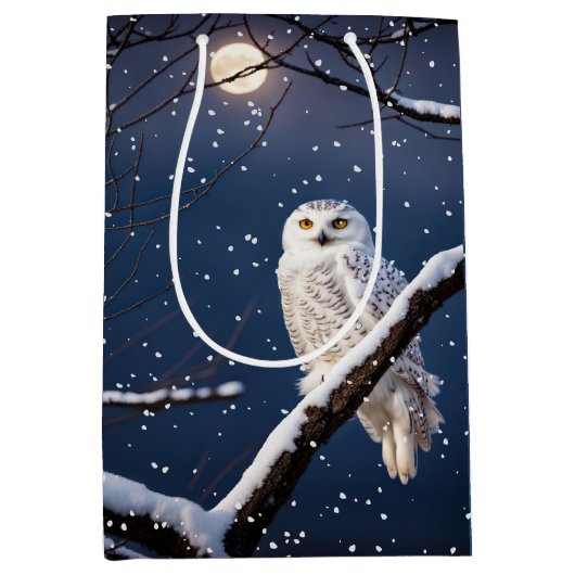 Weihnachtsschneeauschale in Schneeflocken Mittlere Geschenktüte (Vorderseite)