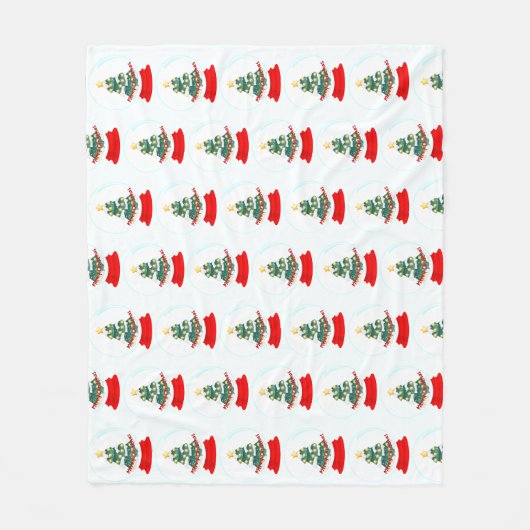 Weihnachtsschneeball Fleecedecke (Vorderseite)