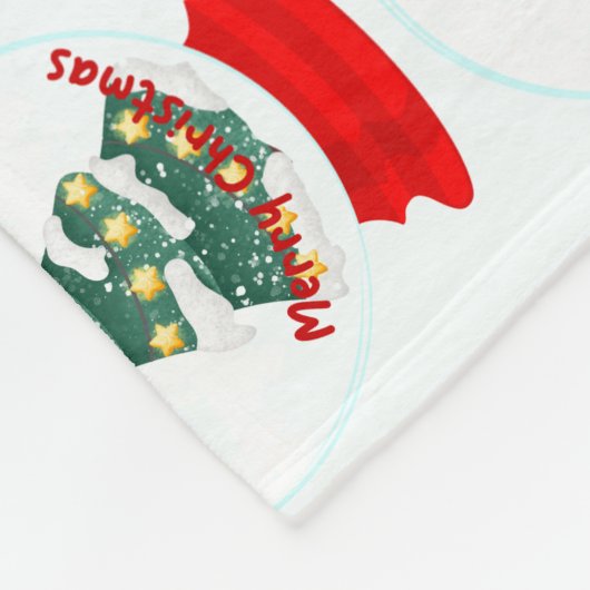 Weihnachtsschneeball Fleecedecke (Ecke)