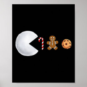 Weihnachtsschneeball isst Candy Cane Gingerbread B Poster