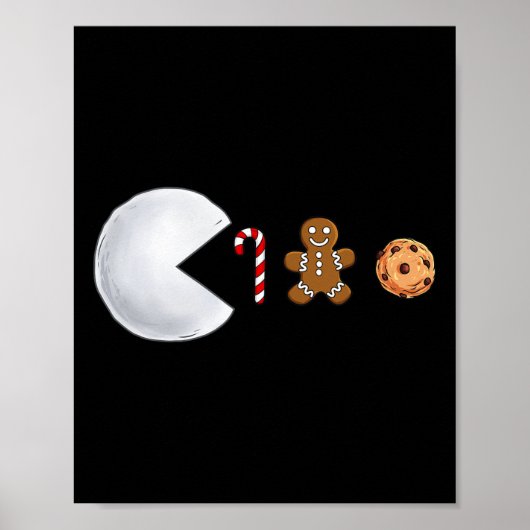 Weihnachtsschneeball isst Candy Cane Gingerbread B Poster (Vorne)