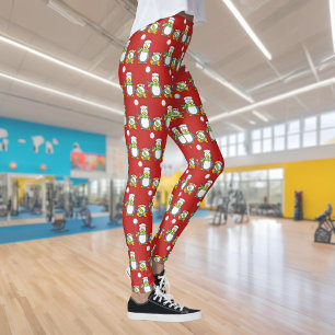 Weihnachtsschneeball werfende Pinguine Leggings
