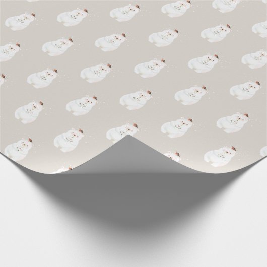 Weihnachtsschneebär Geschenkpapier (Ecke)